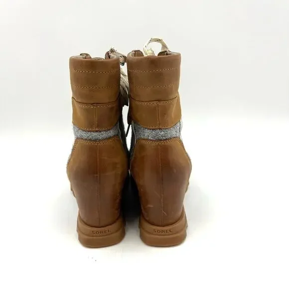 Sorel Joan of Arctic Wedge III Lexie Bootie Tan Nubuck Ankle Boots